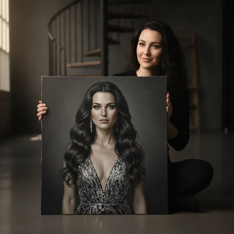 Preferatul clienților Pictură pe pânză Un cadou pentru o fată pe baza fotografiei ei Nr s47192