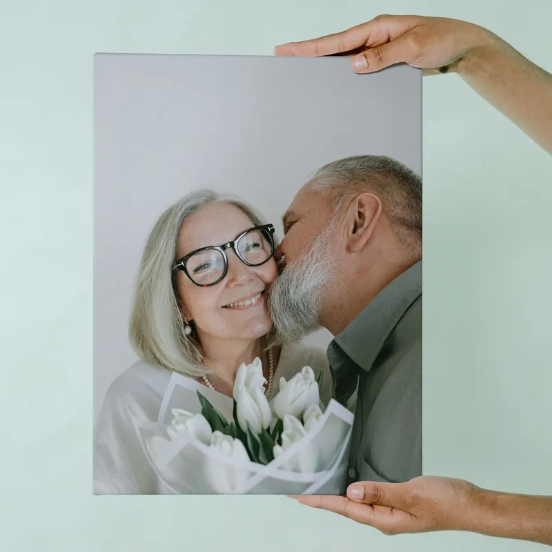 Retur gratuit Pictură pe pânză Cadou pentru un cuplu pe baza unei fotografii pe pânză Nr s47197