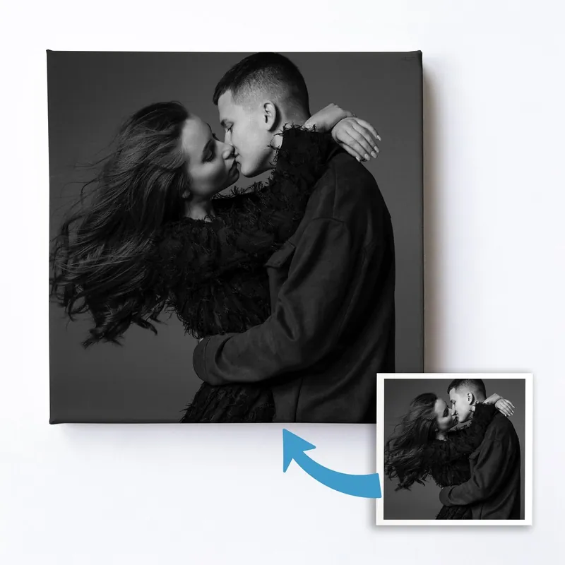 Reducere de preț Pictură pe pânză Cadou romantic pentru un cuplu pe baza unei fotografii Nr s47206