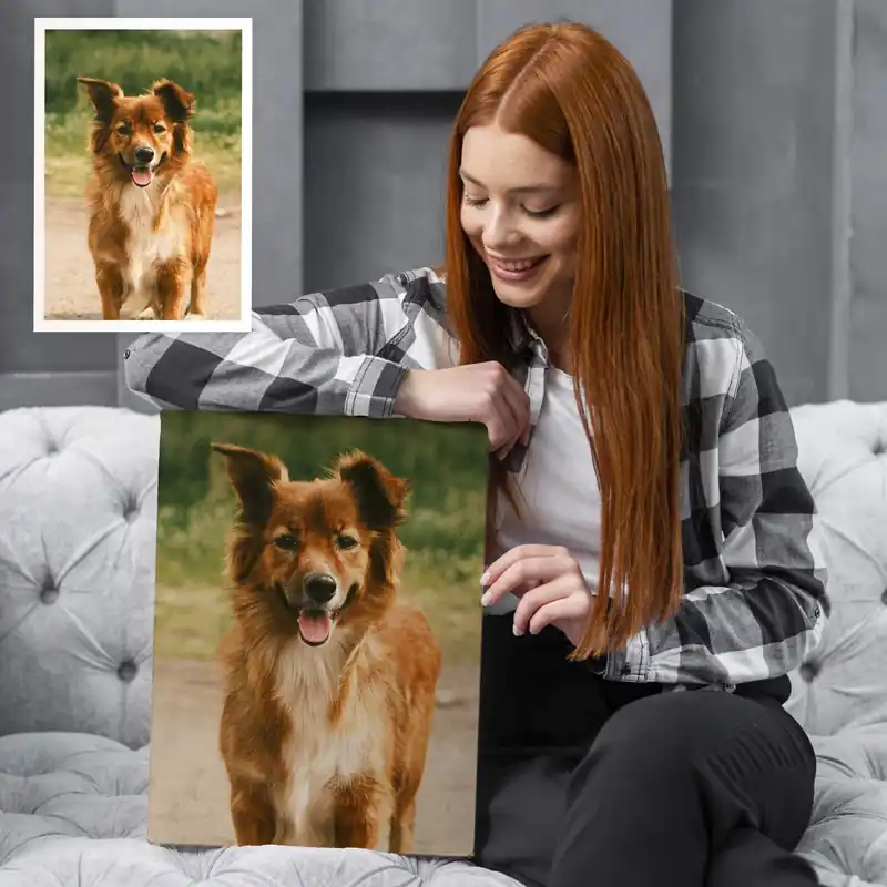Pictură pe pânză Câinele tău realizat la comandă după fotografia ta Nr s47214 Retur ușor
