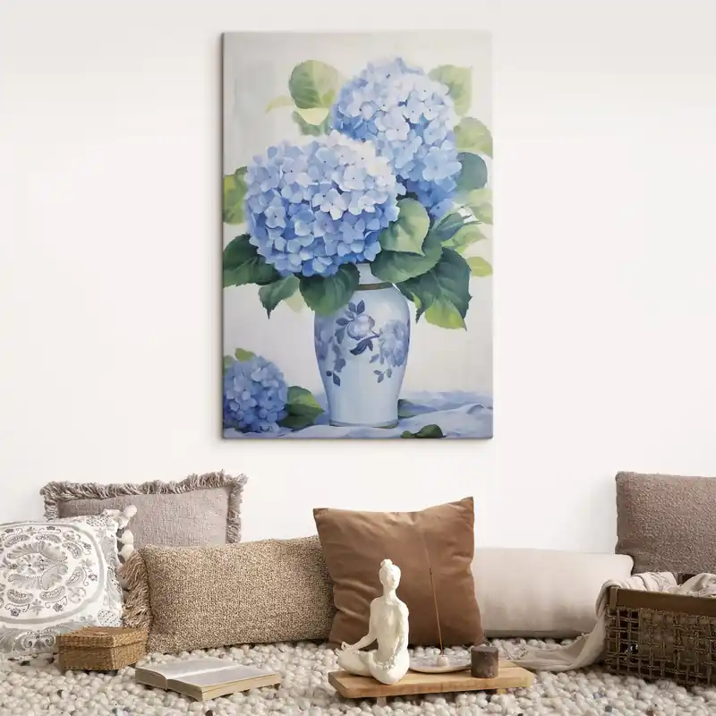 Pictură pe pânză Hortensii într-o vază Nr s47361 Doar azi