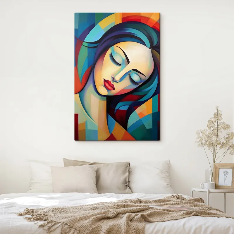 Pictură pe pânză Portret abstract al unei fete Nr s47362 Ofertă de sezon