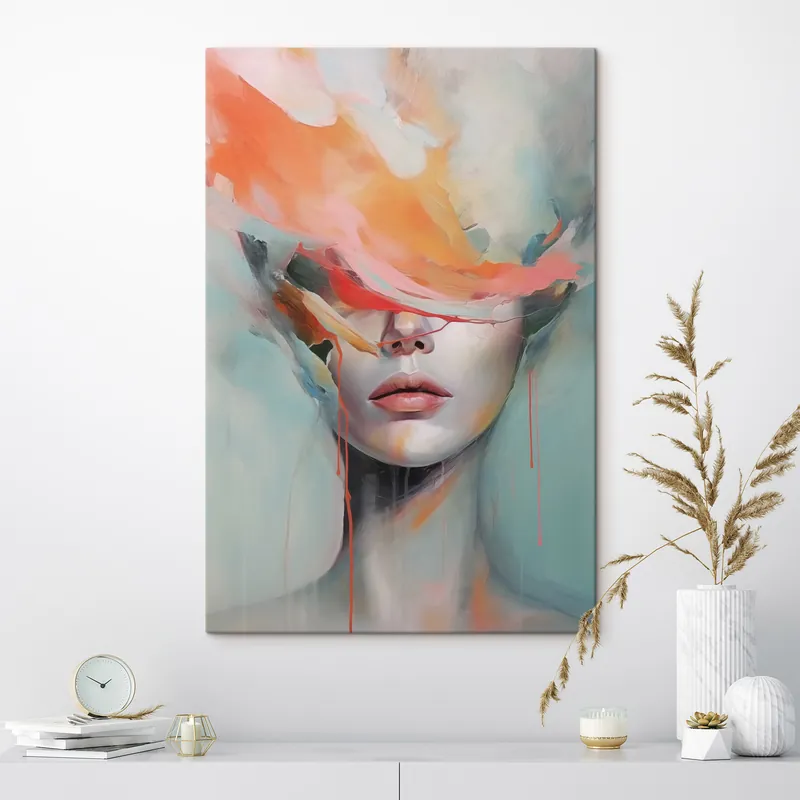 Pictură pe pânză Portret abstract al unei fete Nr s47388 Nu rata