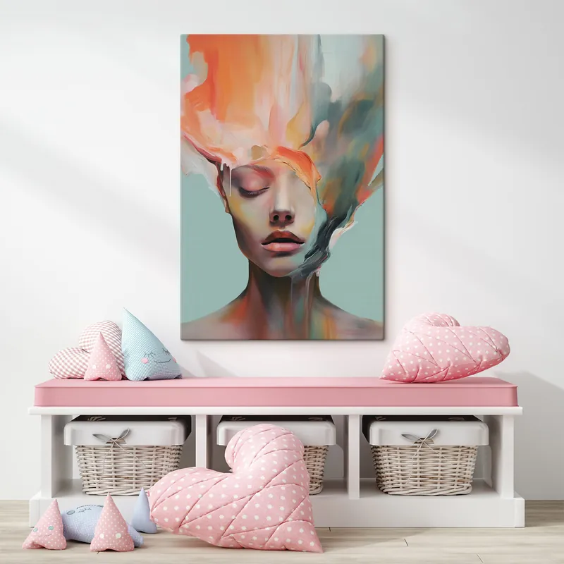 Pictură pe pânză Portret abstract al unei fete Nr s47389 Reducere