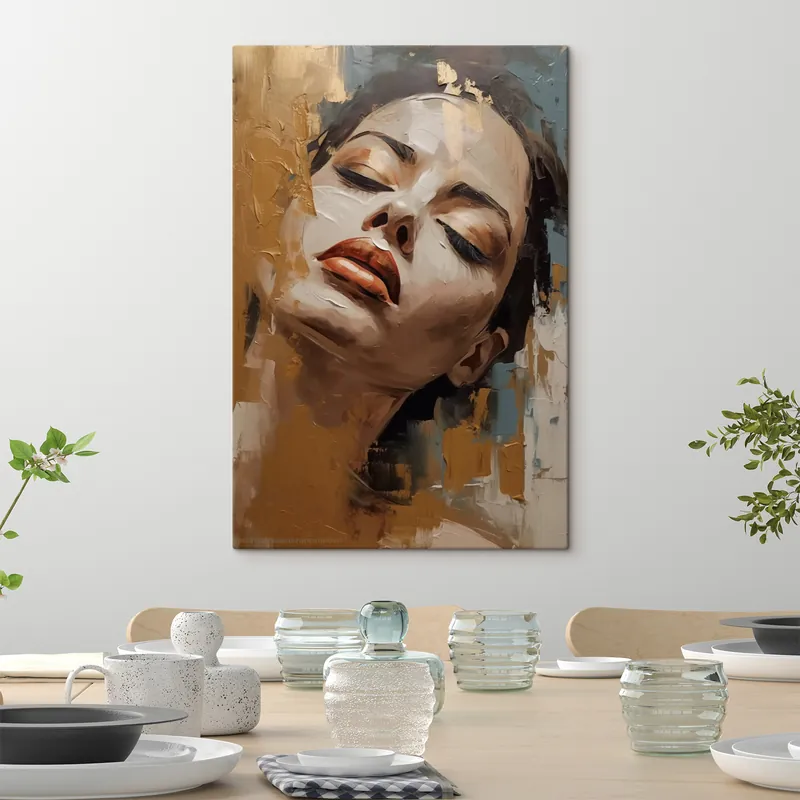 Pictură pe pânză Portret abstract al unei fete Nr s47392 Reduceri