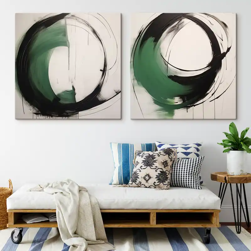 Pictură pe pânză Cercuri abstracte Nr m01208 Reducere de preț