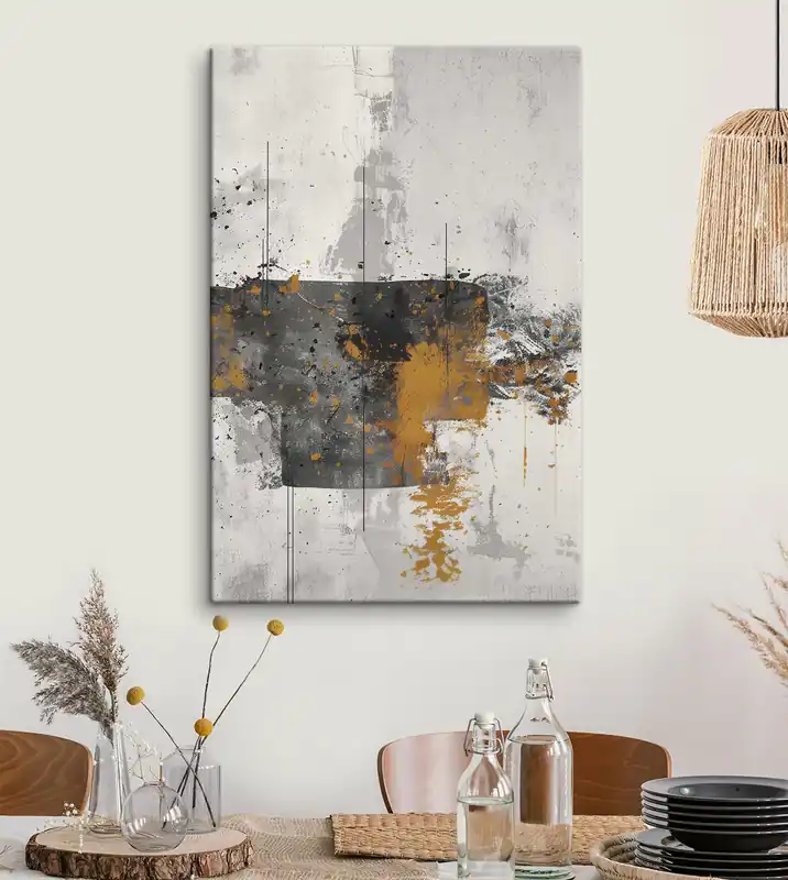 Pictură pe pânză Abstract, Stropi, Imitație de vopsea pe fundal de beton Nr s47637 Plată sigură