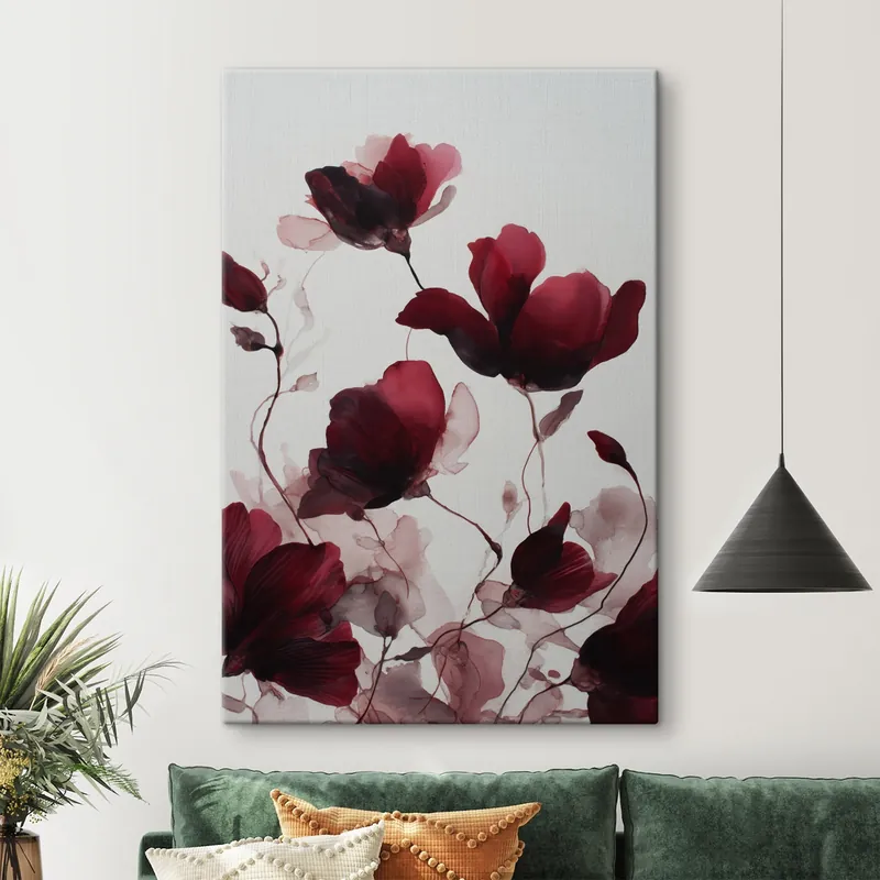 Super ofertă Pictură pe pânză Maci delicati cu efect de estompare în stil armonios acuarelă Nr s46962