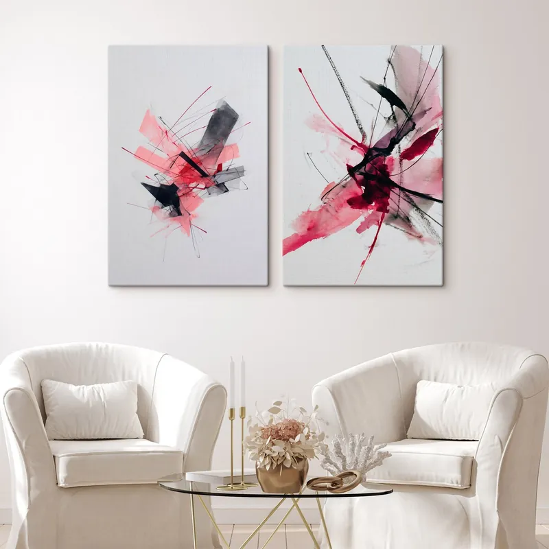 Pictură pe pânză Artă abstractă modernă cu tușe dinamice și straturi de vopsea semitransparente Nr m01094 Ofertă exclusivă