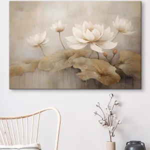 Pictură pe pânză Flori mari de lotus Nr s47639 Ofertă exclusivă