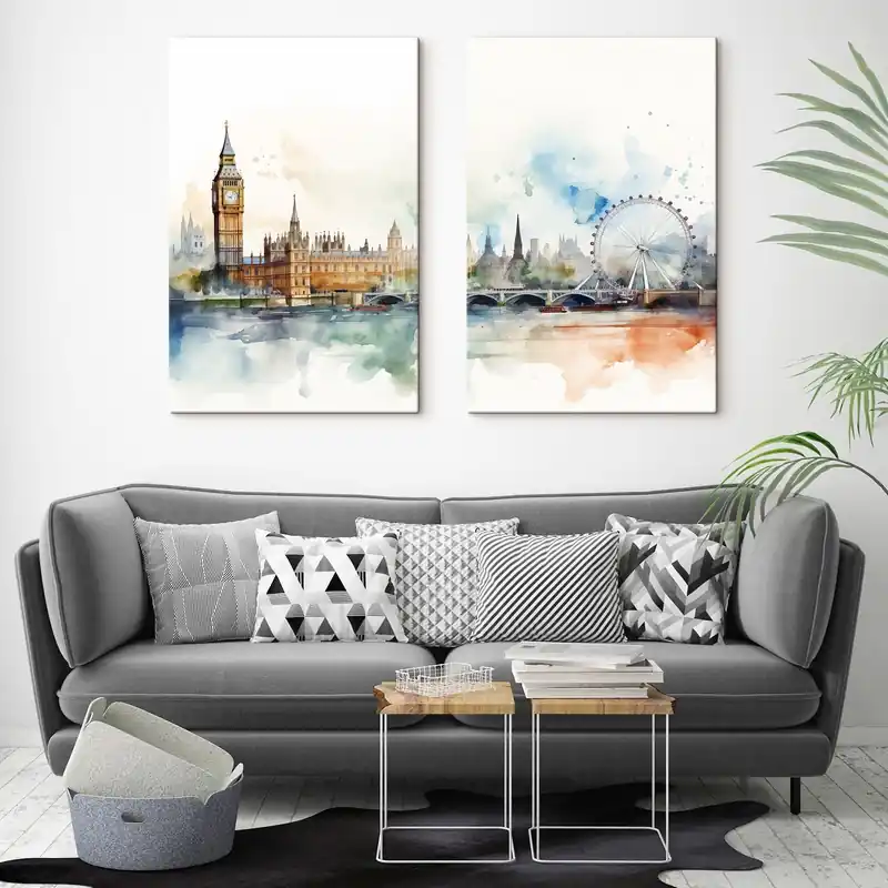 Pictură pe pânză Acuarelă Londra Nr m01261 Promoție