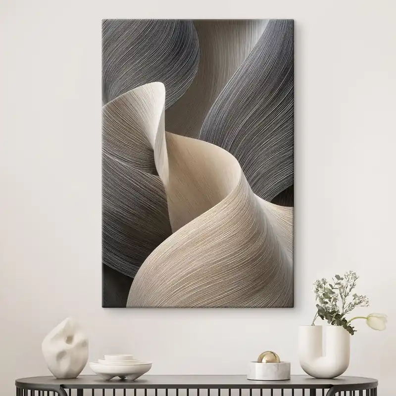 Pictură pe pânză valuri abstracte cu imitație de volum Nr s47695 Retur ușor
