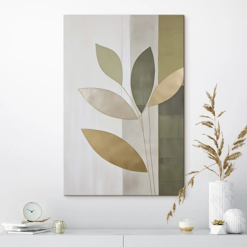 Pictură pe pânză Abstracție cu frunze Nr s47713 Reducere