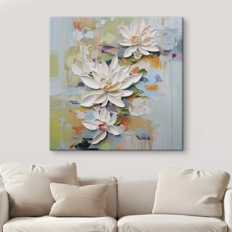 Pictură pe pânză Flori de lotus abstracte, pictură imitație Nr s47722 Retur gratuit