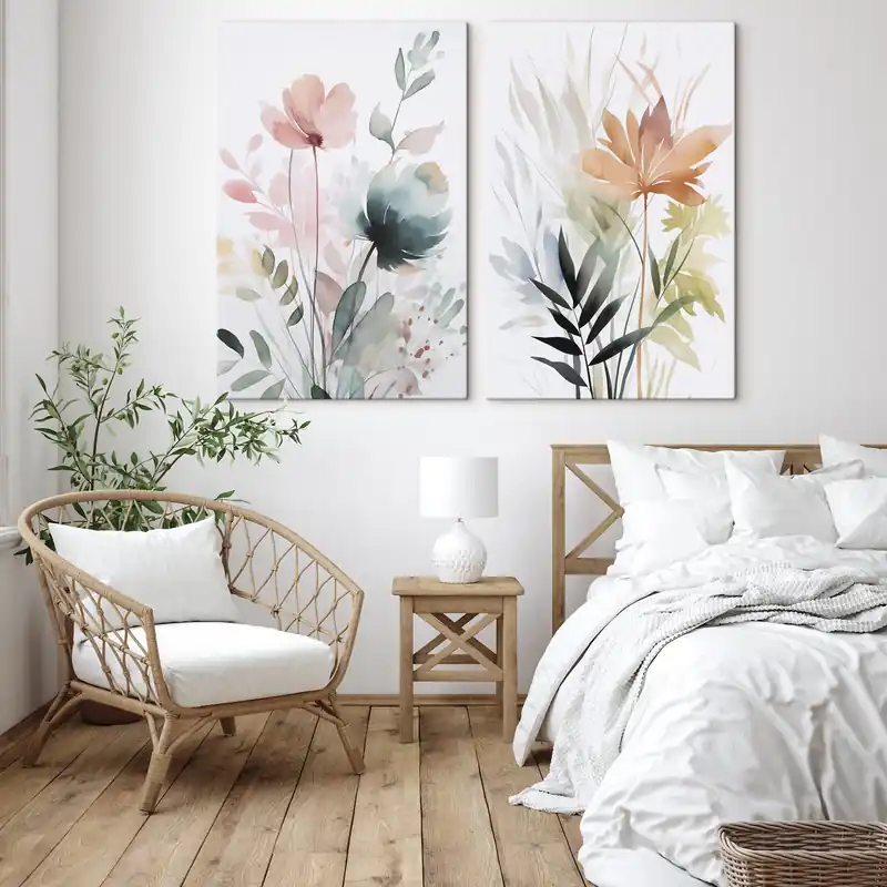 Discount Pictură pe pânză Acuarelă imitație de vegetație Nr m01297