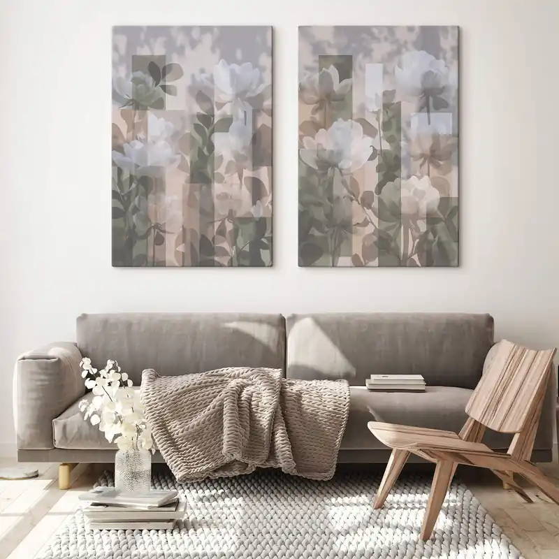 Pictură pe pânză Abstracție cu flori Nr m01268 Preț redus