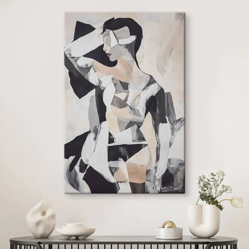Pictură pe pânză Siluetă abstractă Nr s47659 Ieftin