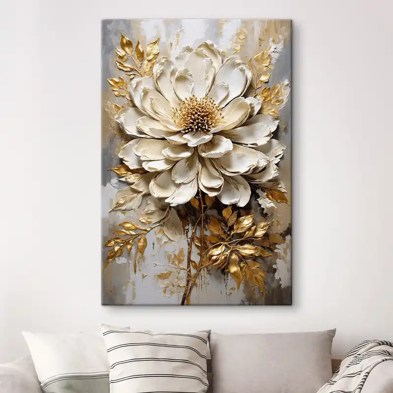 Ofertă exclusivă Pictură pe pânză Floare texturată ușoară Nr s47271