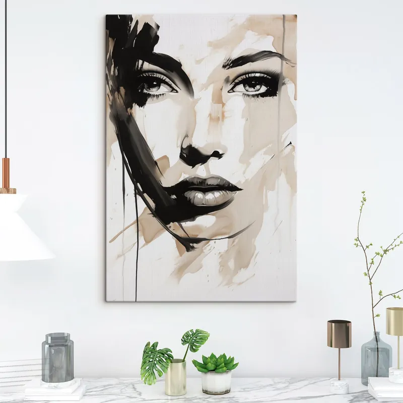 Cel mai vândut Pictură pe pânză Portret feminin abstract în tonuri deschise Nr s47290