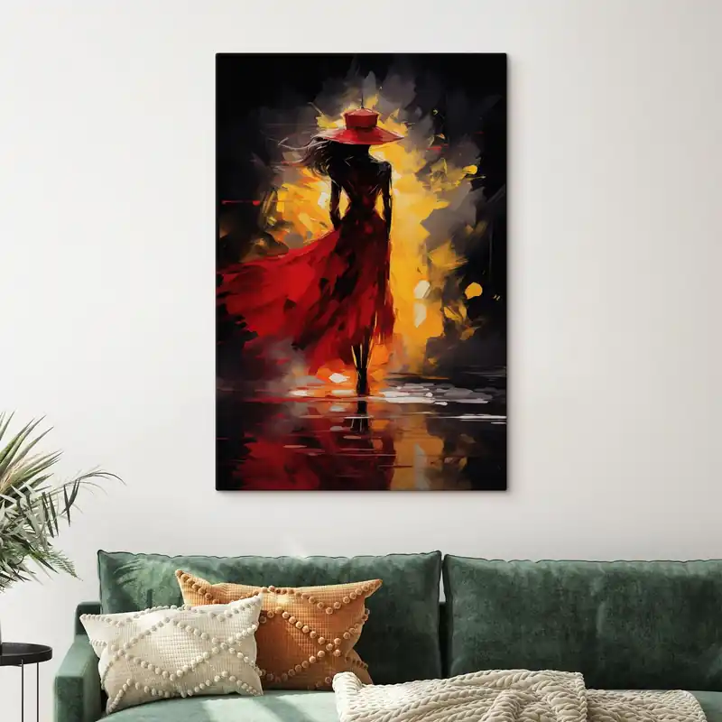 Pictură pe pânză Figura în roșu în lumină puternică Nr s47318 Cumpărături sigure
