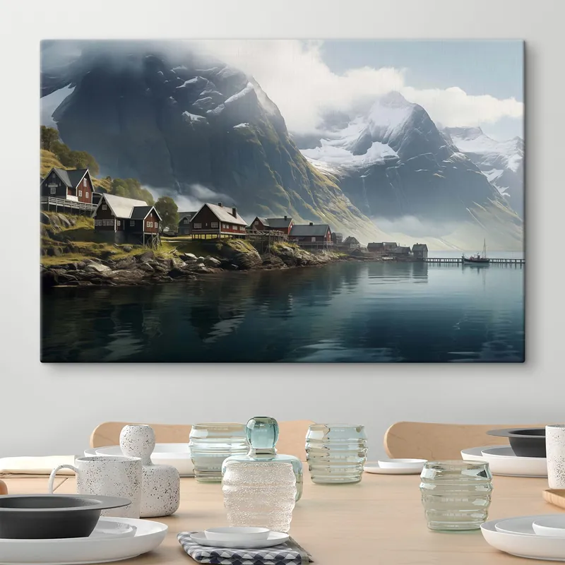 Super ofertă Pictură pe pânză Lac în Norvegia Nr s47819