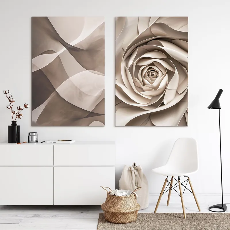 Pictură pe pânză Trandafir mare și fundal abstract Nr m30002 Mai ieftin