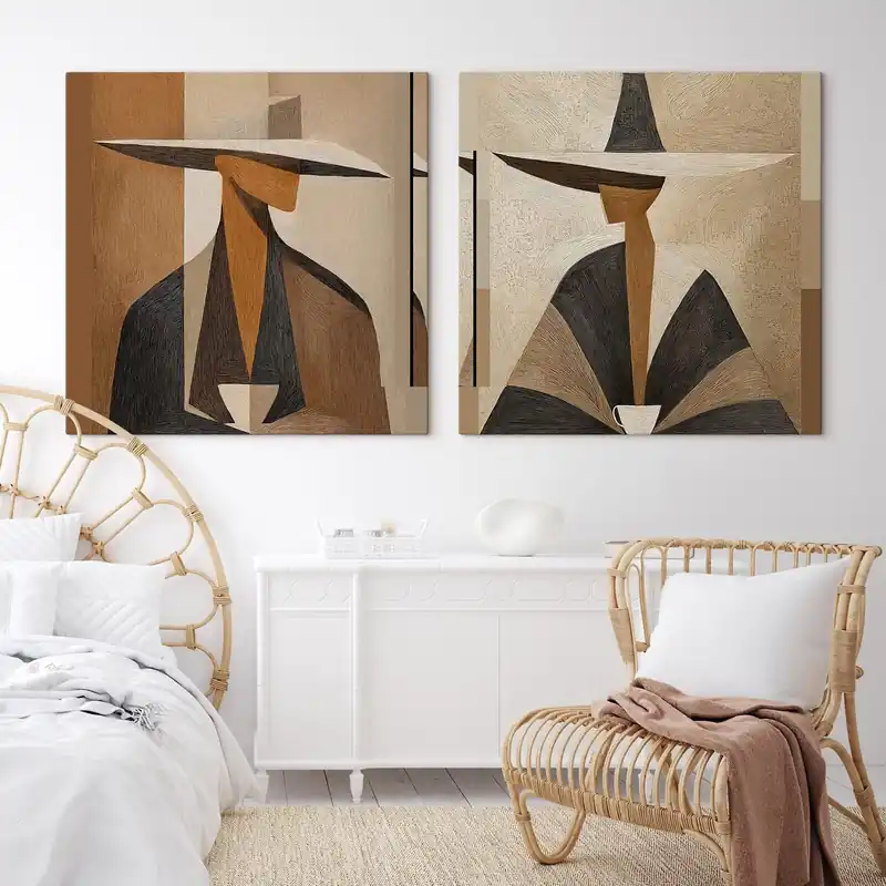 Ieftin Pictură pe pânză Figură abstractă cu pălărie Nr m30018