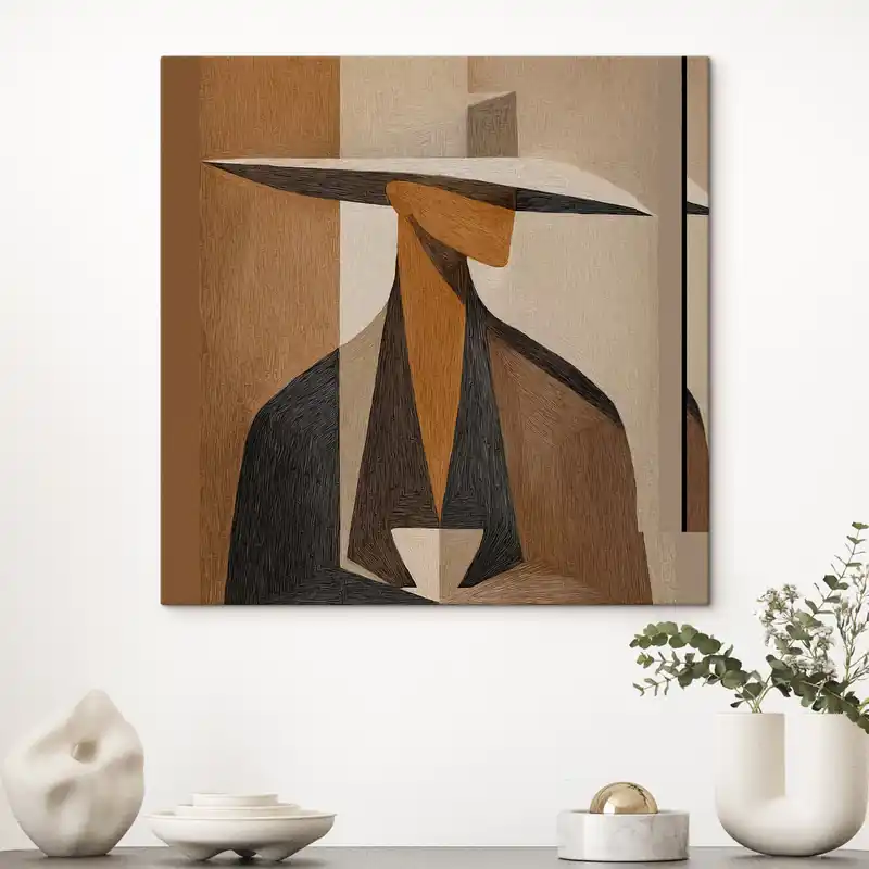Ofertă exclusivă Pictură pe pânză Portret abstract purtând o pălărie Nr s47841