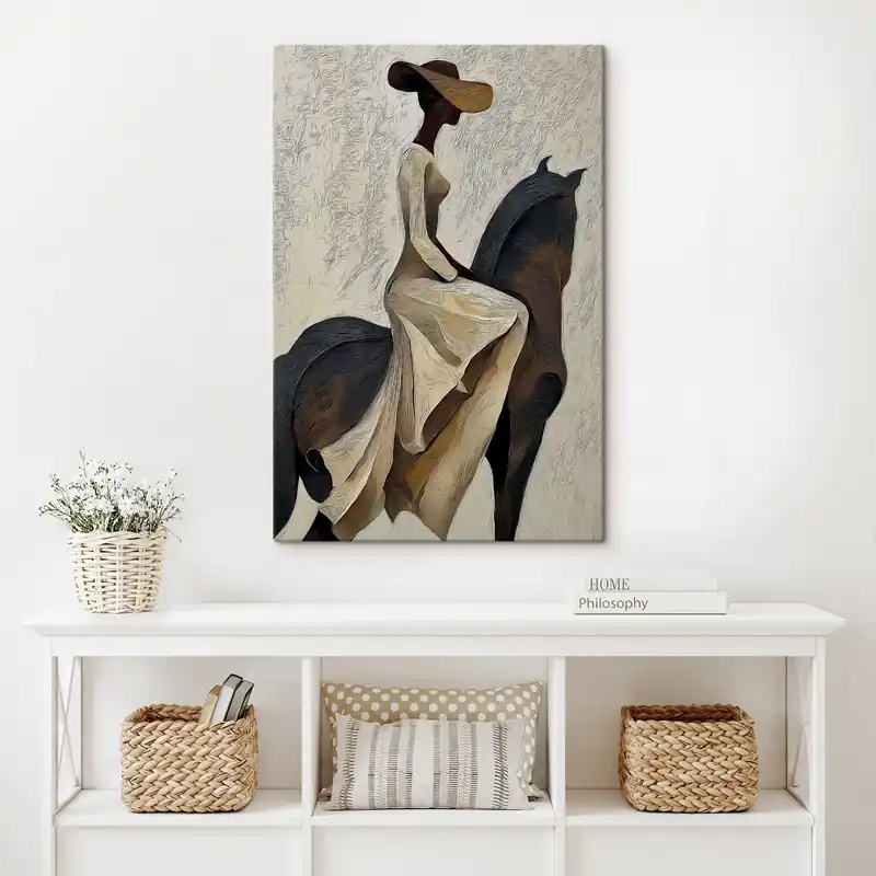 Disponibil imediat Pictură pe pânză Femeie călare Nr s47844