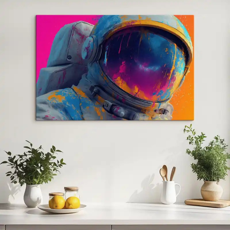 Preț redus Pictură pe pânză Astronaut cu cască strălucitoare Nr s47905