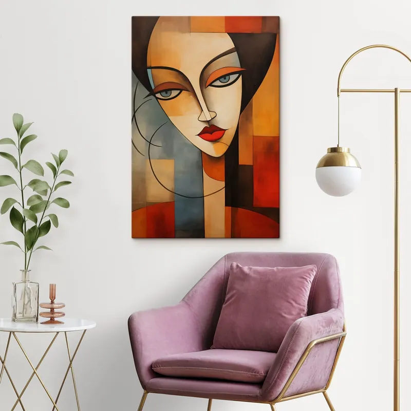 Pictură pe pânză Portret feminin abstract Nr s47907 Disponibil imediat