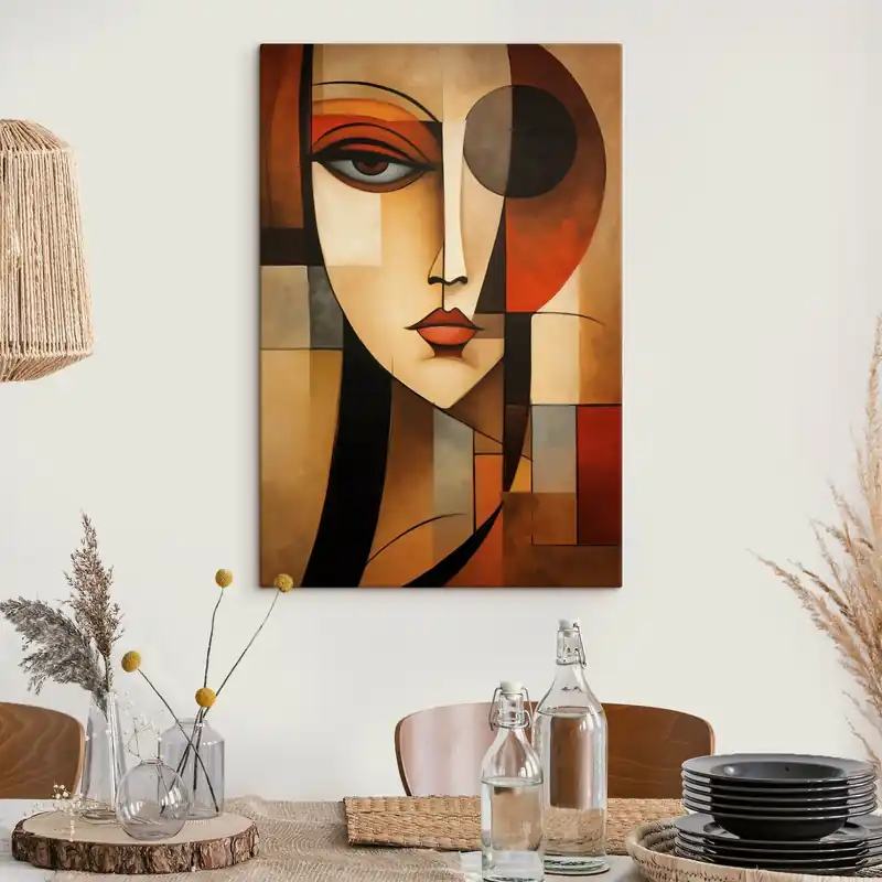 Pictură pe pânză Portret geometric feminin Nr s47908 Comandă acum