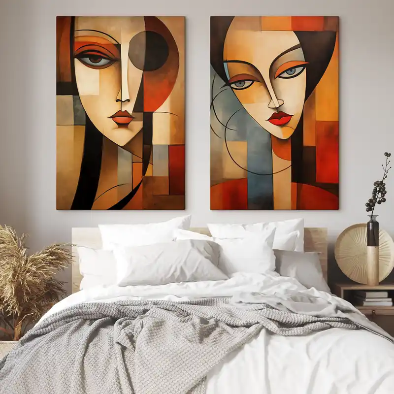 Reducere Pictură pe pânză Portrete geometrice Nr m30025