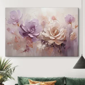 Pictură pe pânză Flori mari delicate, imitație de pictură în ulei Nr s48002 Preț promoțional