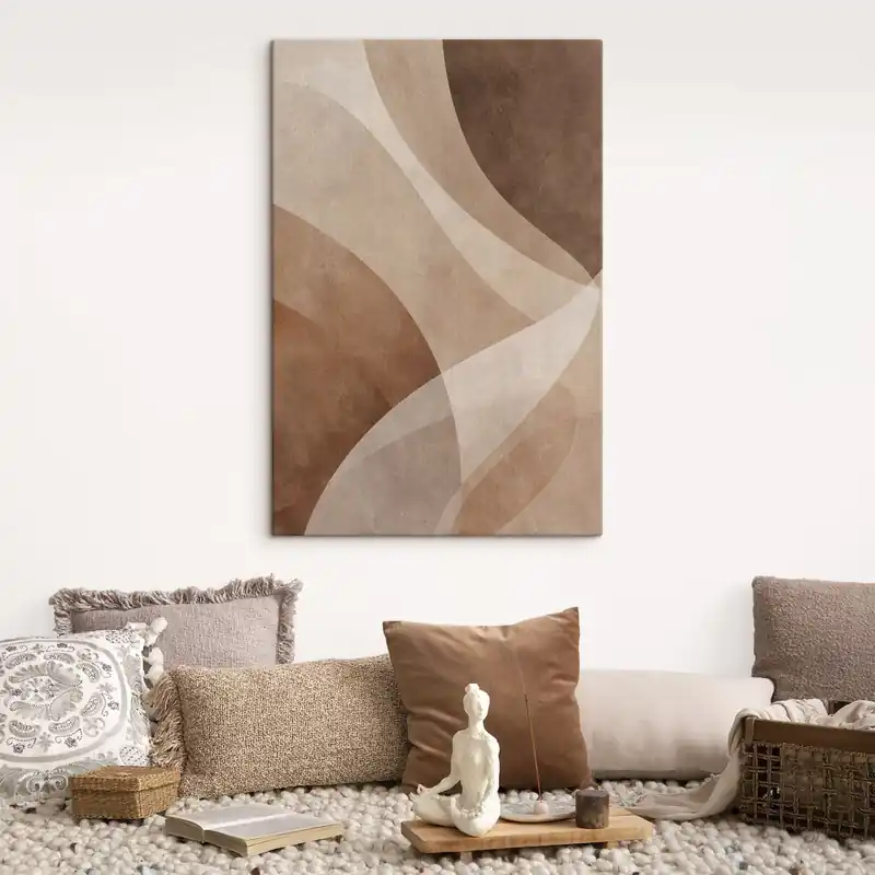 Ofertă limitată Pictură pe pânză valuri abstracte în tonuri de ciocolată Nr s47948