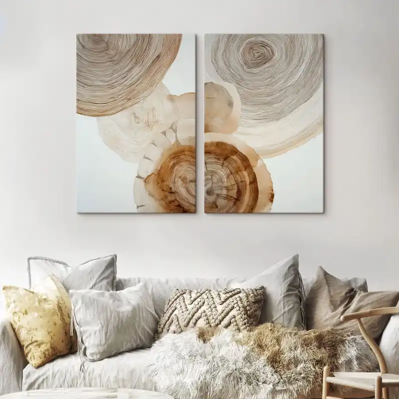 Pictură pe pânză inele anuale abstracte ale copacilor Nr m30089 Expediere rapidă