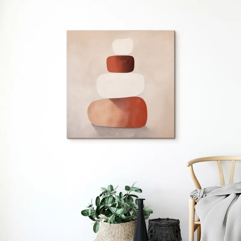 Retur gratuit Pictură pe pânză compoziție minimalistă abstractă din forme suprapuse Nr s48075