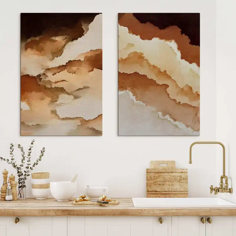 Ofertă exclusivă Pictură pe pânză Călduros maro abstract Nr m30086
