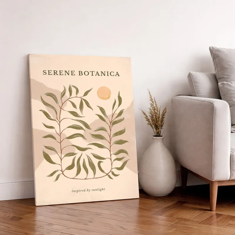 Preț redus Pictură pe pânză Poster botanic cu textul Serene Botanica Nr s48022