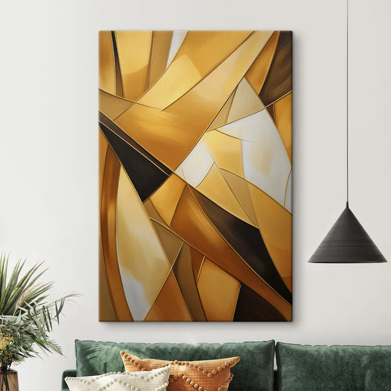 Reducere Pictură pe pânză Forme geometrice abstracte în nuanțe de portocaliu, maro și alb, cu contururi subțiri pe un fundal texturat Nr s47863
