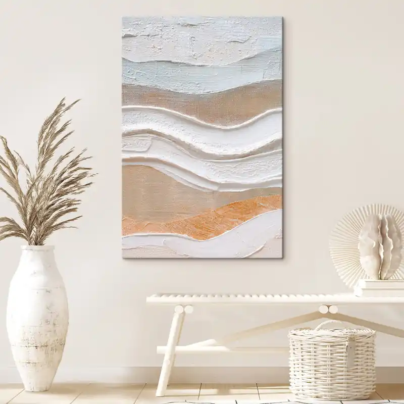 Promoție Pictură pe pânză Compoziție texturată cu tușe îndrăznețe într-un stil minimalist Nr s47965