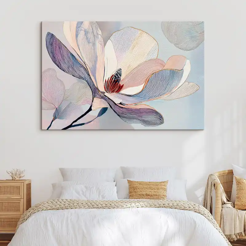 Calitate înaltă Pictură pe pânză Flori de magnolie stilizate cu contururi rafinate Nr s47968