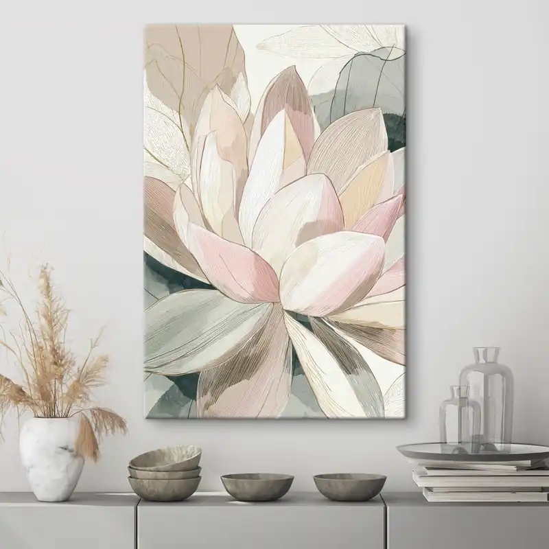 Lichidare de stoc Pictură pe pânză Petale delicate de lotus cu contururi bine definite Nr s47974