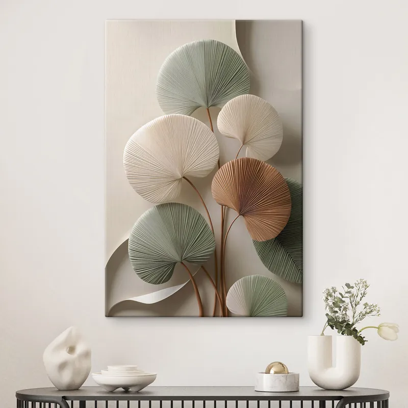 Ofertă limitată Pictură pe pânză Compoziție abstractă cu frunze Nr s48224