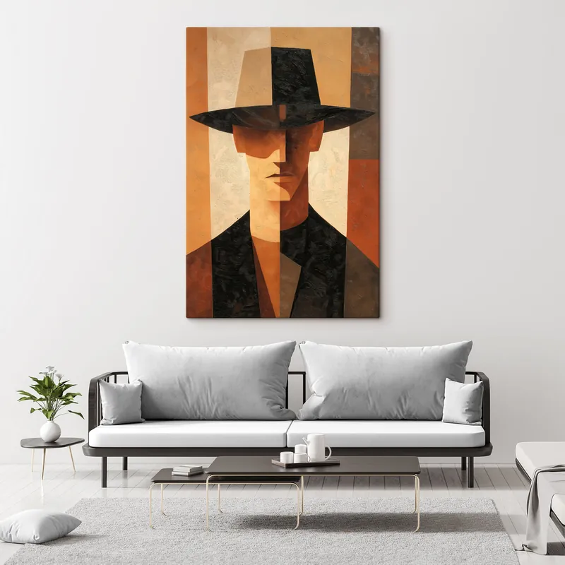 Pictură pe pânză Portret abstract geometric Nr s48231 Noutate