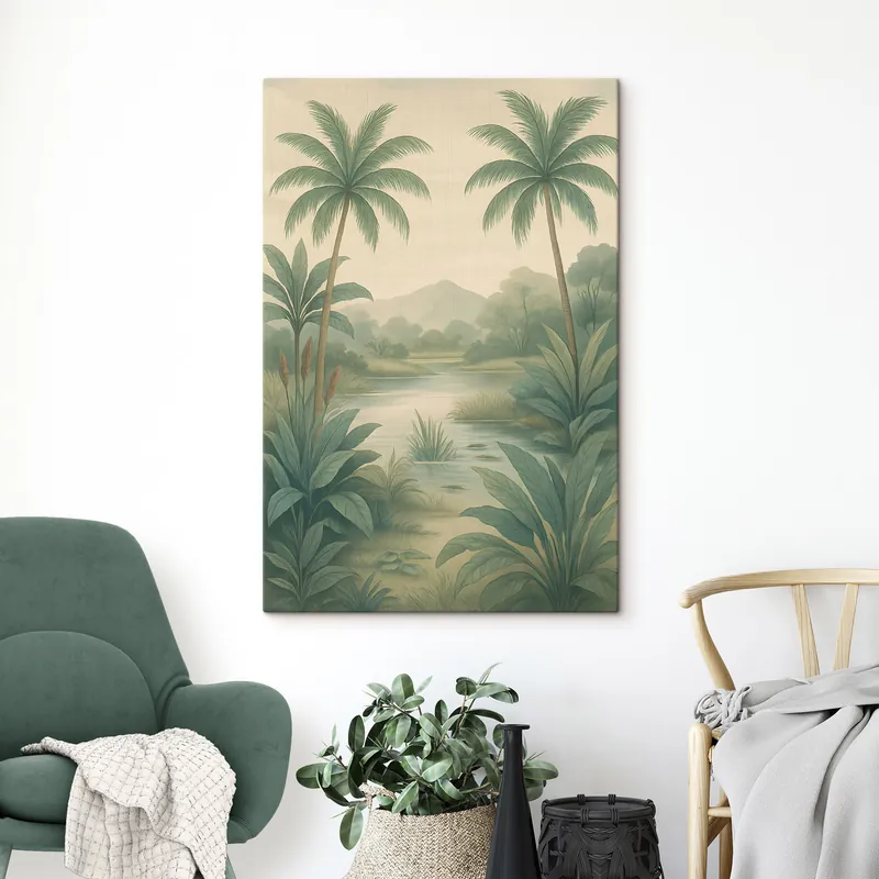 Reducere specială Pictură pe pânză peisaj tropical în stil retro Nr s48296