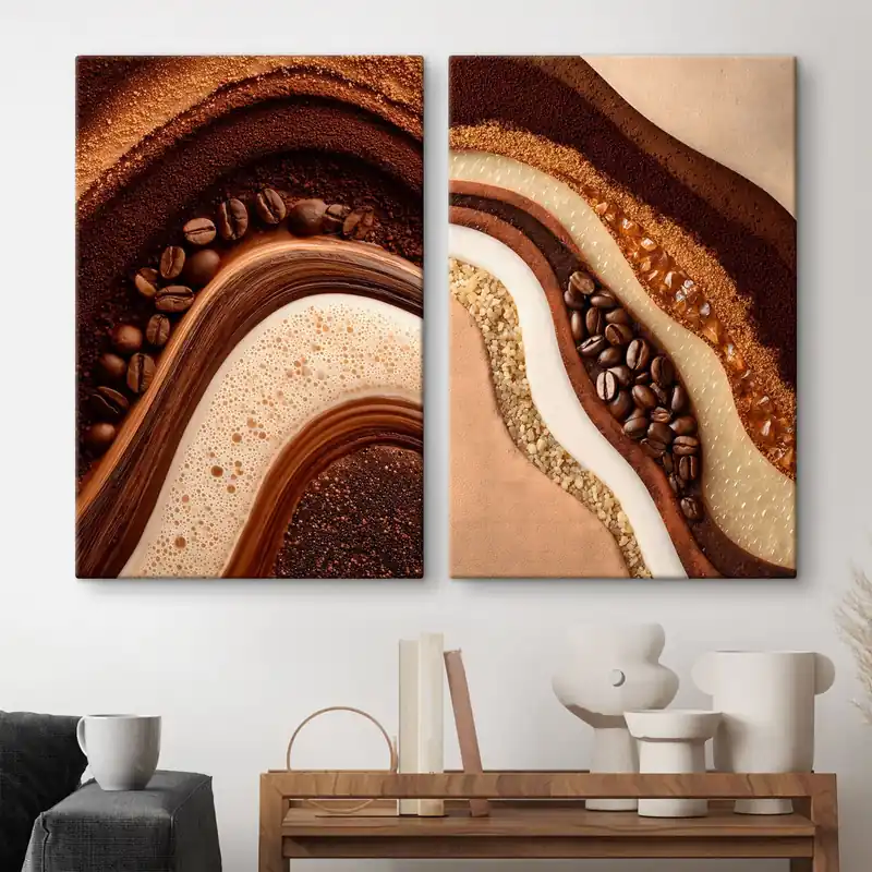 Pictură pe pânză straturi de cafea Nr m30174 Reducere specială