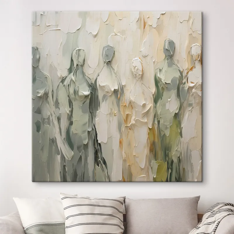 Pictură pe pânză Siluete abstracte imitație de pictură Nr s48275 Discount