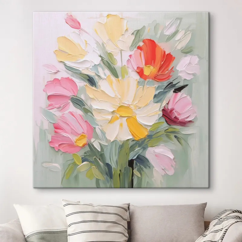 Pictură pe pânză Buchet imitație de pictură Nr s48316 Ofertă specială