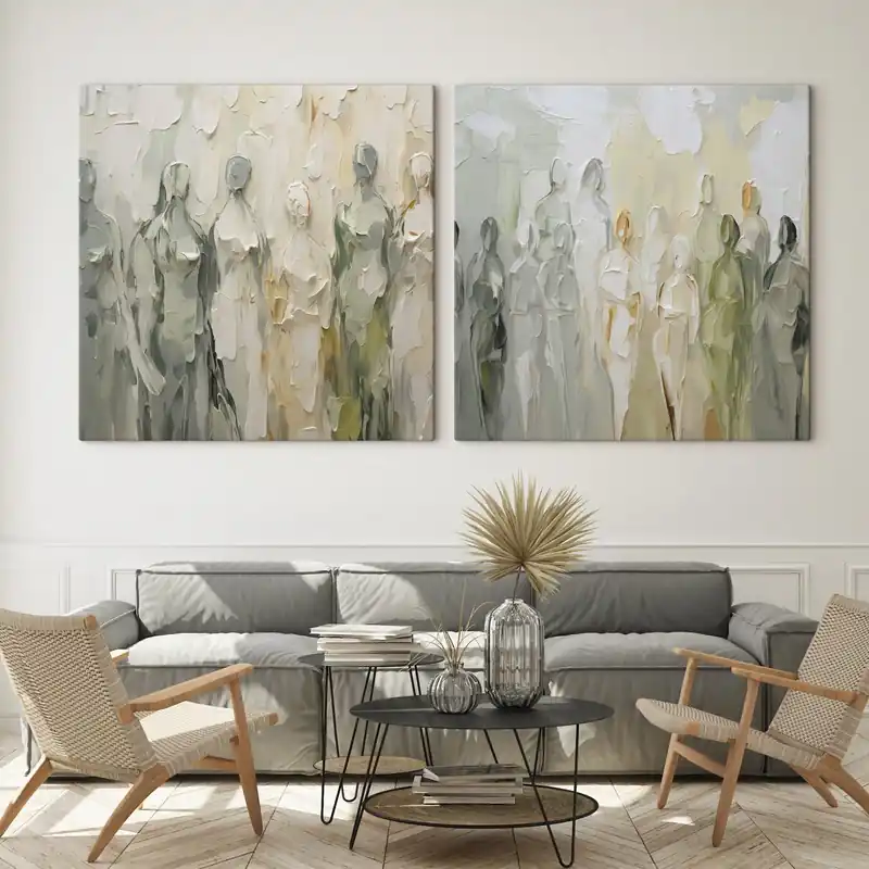 Premium Pictură pe pânză Siluete abstracte imitație de pictură Nr m30184